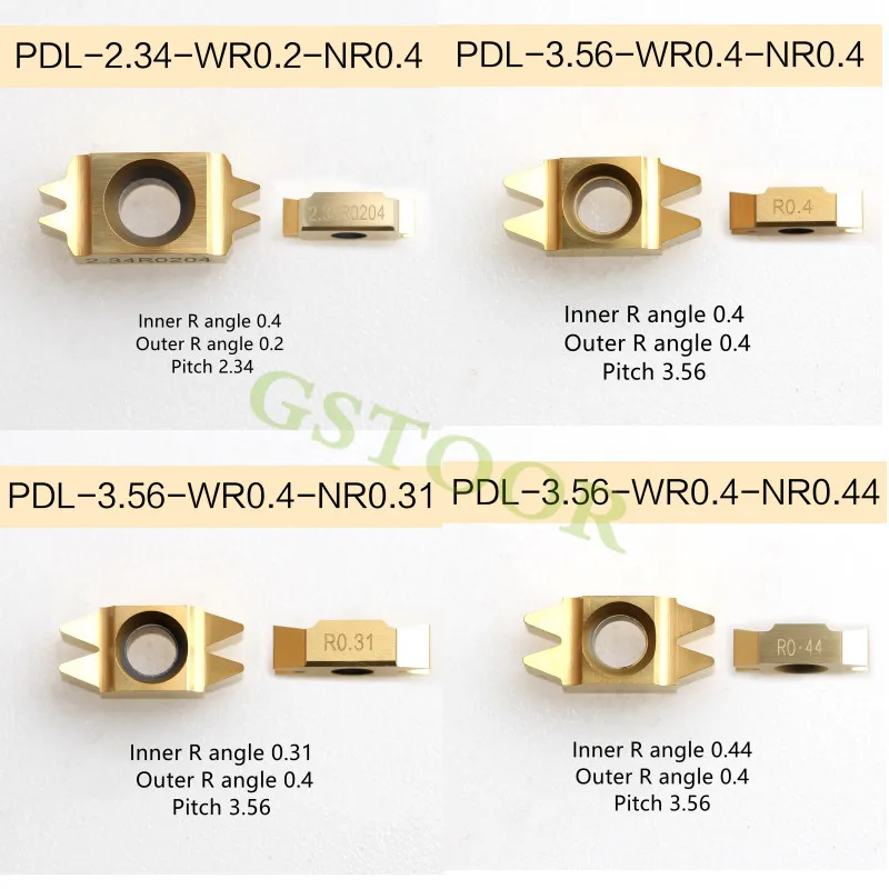 10 pz PDL-3.56-WR0.4-NR0.4 puleggia utensili per tornitura inserti in metallo duro inserti per tornio