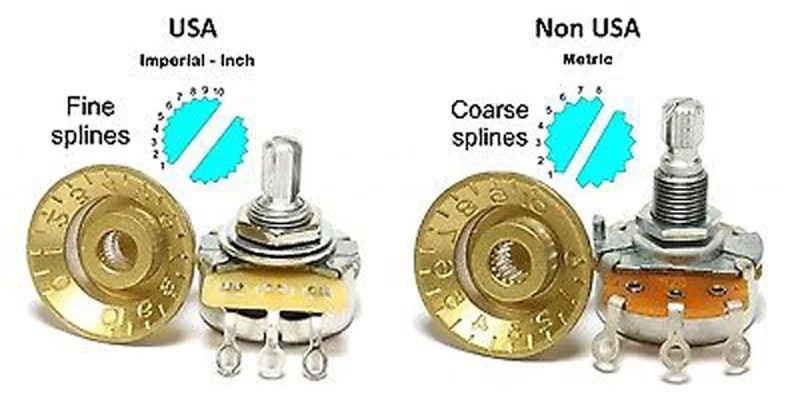 Dopro USA(Imperial) LP Guitar Bell Knobs 24 Fine Splines Top Hat Knobs for Gibson Les Paul with CTS Pots