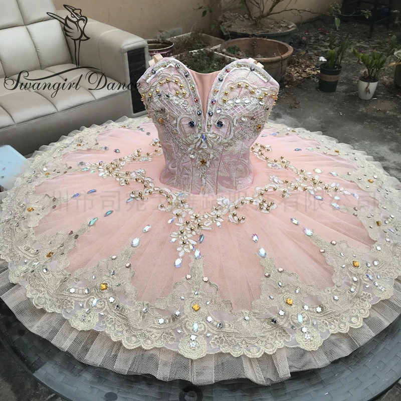 Sleeping Beauty Professional Ballet Tutu Dress Costume Women La sylphide peach pink performance stage costume BT9259