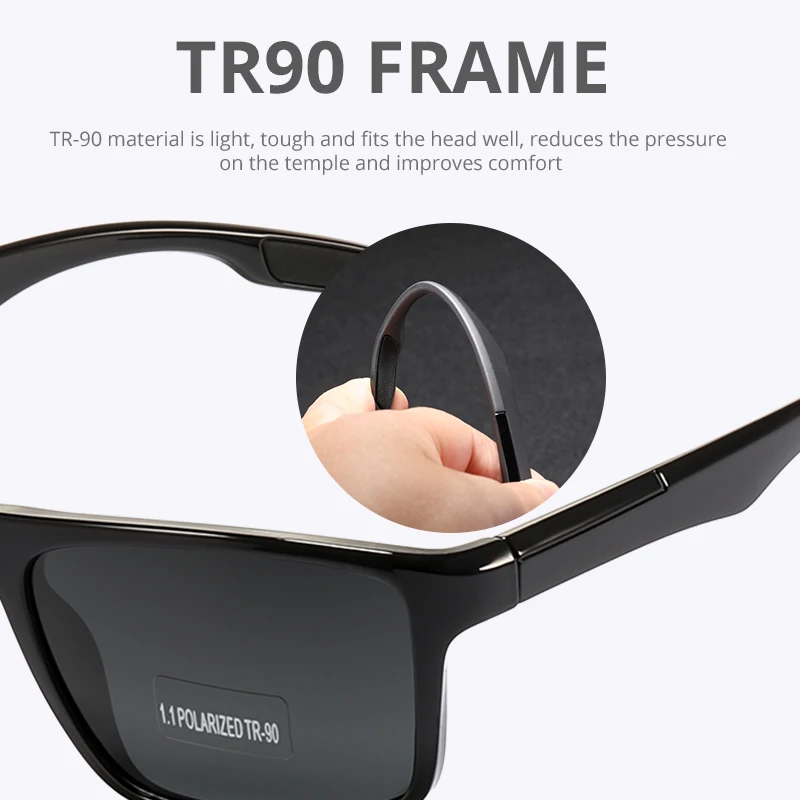 High Quality Italy Design TR90 Polarized Sunglasses Men Women Sports Driving Shades KDEAM UV400 Unbreakable Sun Glasses With Box