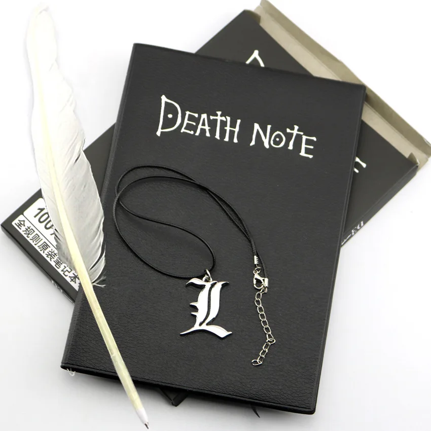 Conjunto de cuaderno de Anime Death Note, diario de cuero coleccionable, cuaderno de Death Note, escuela, diario de escritura con temática de Anime