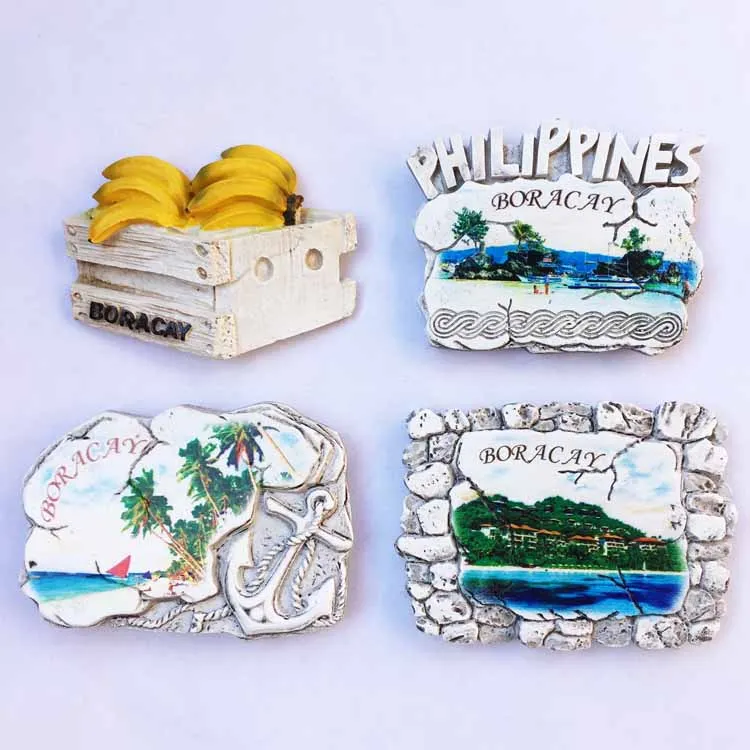 Philippines Travel Country Fridge Magnet Souvenir Boracay Creative Beach Turtle Sunset 3d Magnets Sticker for Crafts Home Decor