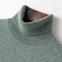 High-Grade 2023 New Autumn 100% Cashmere Sweaters Winter Fashion Clothing Men's Sweaters Solid Color Slim Fit Men Pullover