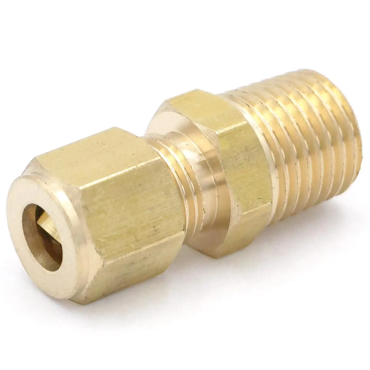 

1/4" NPT Male x Fit 1/4" Tube OD Compression Union Brass Pipe Fittings Connectors Adapters 229 PSI Pipe joint