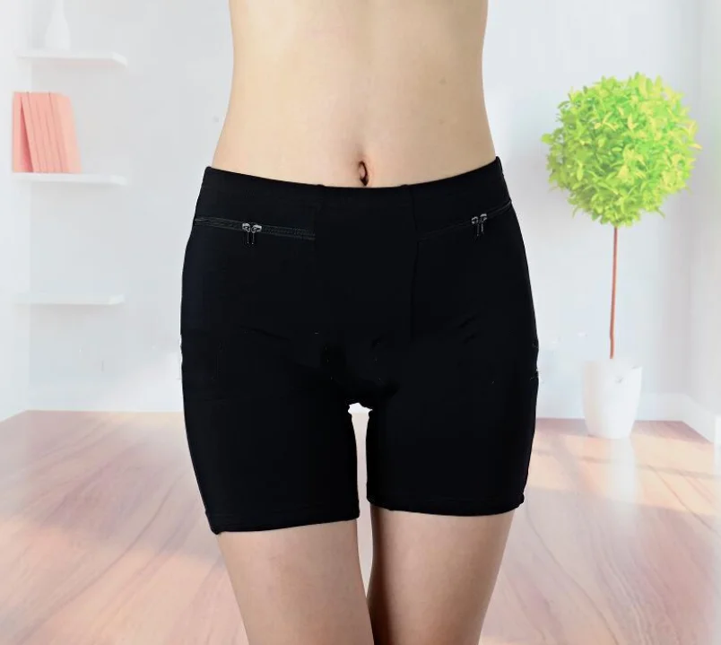 Women\'s underwear, bamboo fiber safety pants, anti-theft shorts, pocket zipper pants, anti-glare underwear women Safety pants