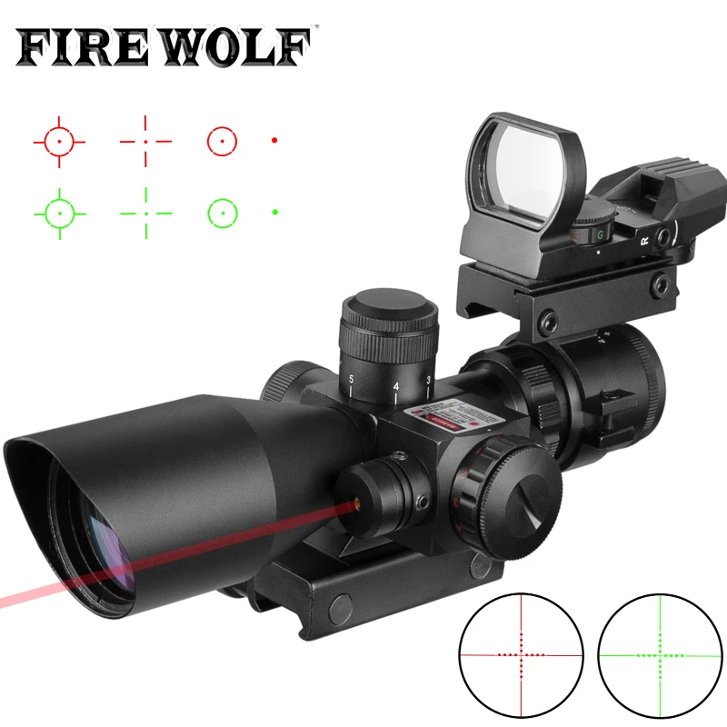 Hunting rifle sight green cross laser holographic sight combination reflection red dot sight shooting