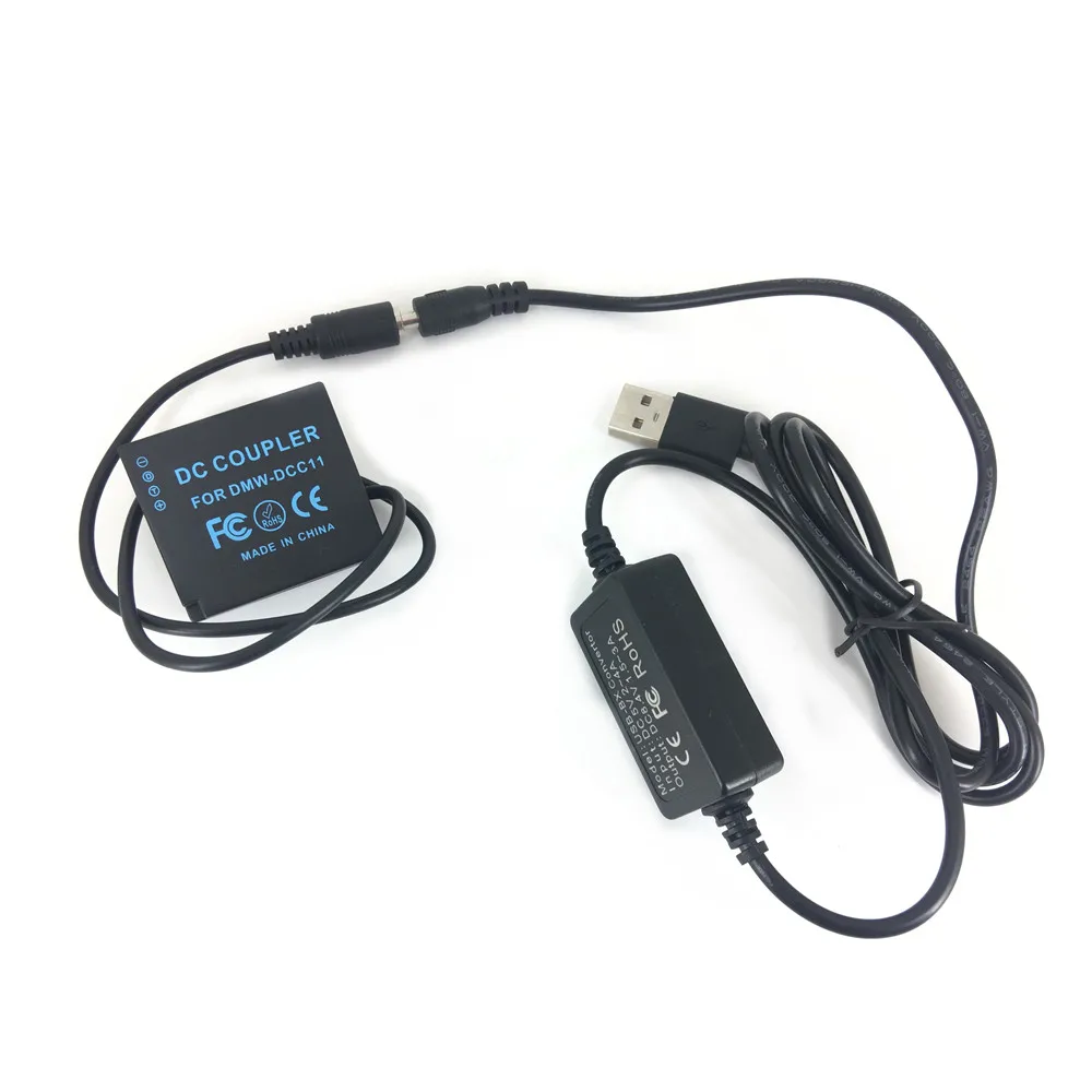 DCC11 Dummy Battery + USB Adapter Charging Cable for Panasonic G100D GX7 GX9 LX100 GX80 GX85 Camera Power Bank as DMW BLG10 BLE9