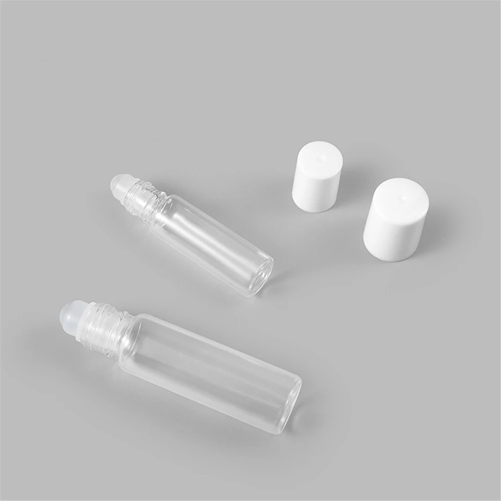 1pcs 5ml/10ml Glass Roller Bottles Empty Clear Bottle With Roll On Ball Empty Cosmetic Essential Oil Vial Transparent Glass Tube