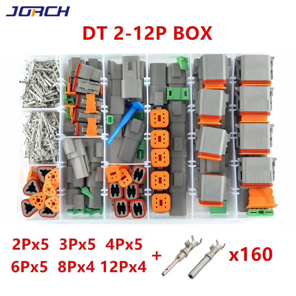 

Deutsch DT series 2-12P Waterproof Wire Connector Kit DT06-2S DT04-2P Automotive Sealed Plug DT connector with terminals box