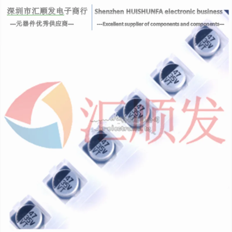 10 قطعة!!! ‪‫SMD عالي الجودة الألومنيوم مُكثَّف كهربائيًا 35V 47 فائق التوهج حجم 6.3*5.4 SMD كهربائيا