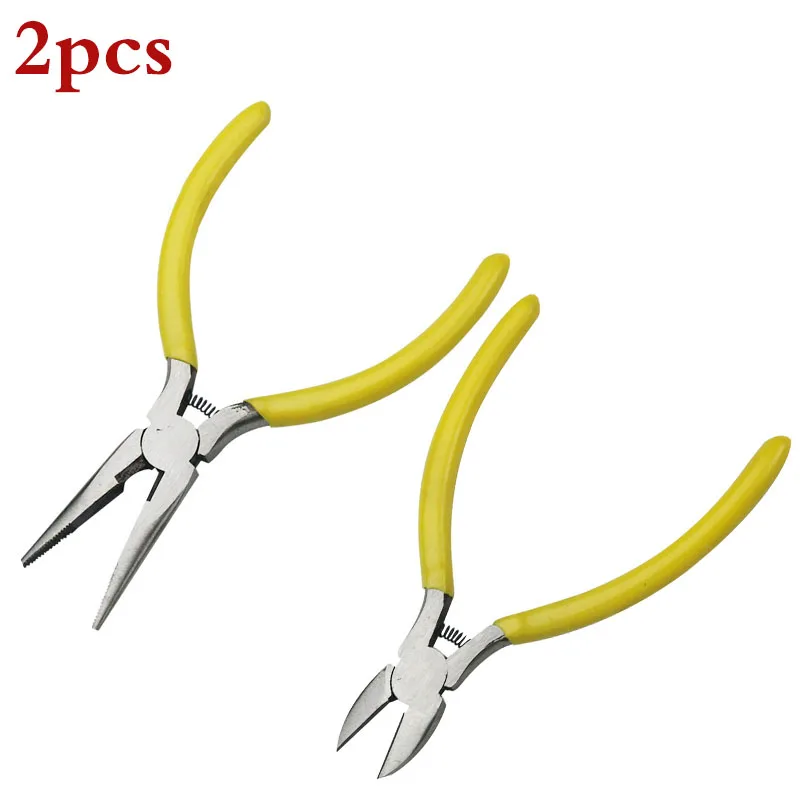 

2pcs/set Mini Pliers Diagnoal Pliers Cutter DIY Tool Insulated Plier Cutting Clamping Stripping multitul crimping Tools