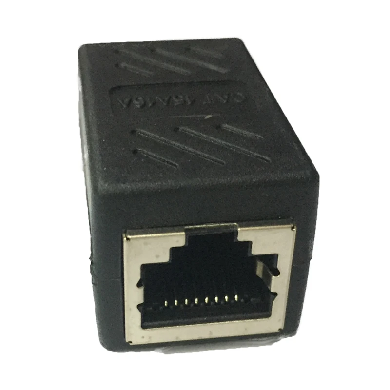 RJ45 Joinner Lan Extender RJ45หญิงหญิงอินเทอร์เน็ต Extender 8P8C สายเคเบิลเครือข่าย Coupler สีดำสีดำ Shileded