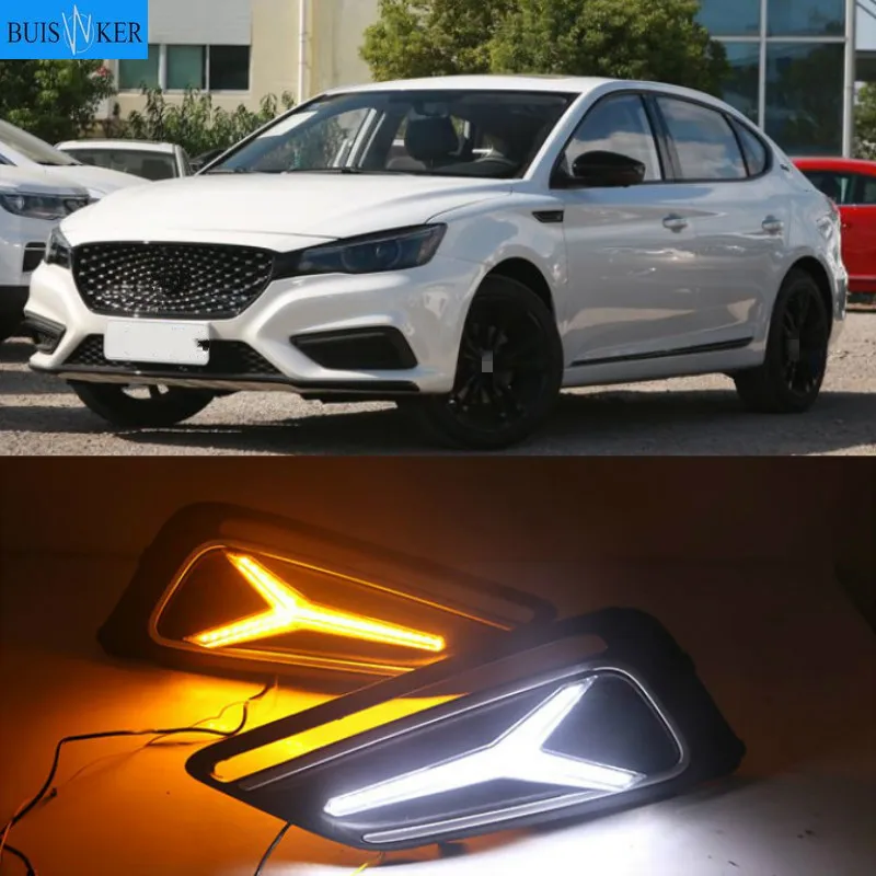 

1 Pair DRL for MG6 MG 6 2017 2018 2019 2020 Fog Lamp Covers Car LED Daytime Running Lights White Yellow Blue Running Turn signal