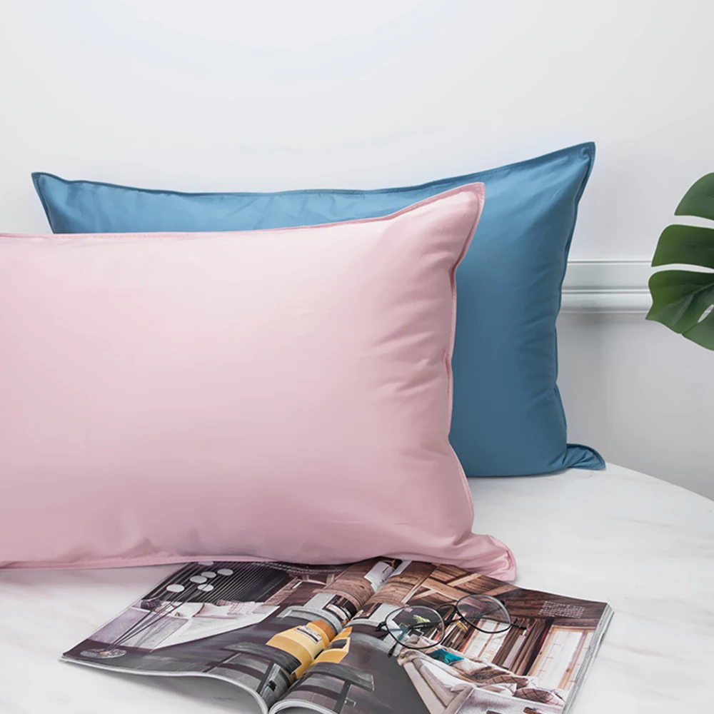 New style 1 piece household solid color pillow shell 100% cotton pillowcase bedroom solid color pillowcase 48*74cm50*70cm50*90cm