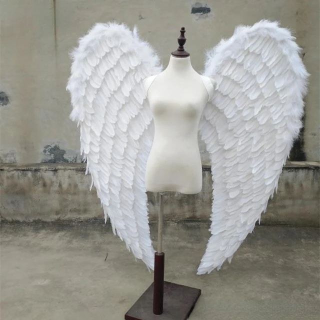 White Angel Wings Large Feather Wings Costume Model Catwalk Shows Stage Performance Props Cosplay Party Studio Photography Prop