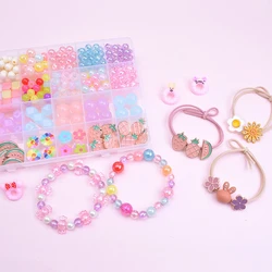 Kit para fazer pulseiras grânulos brinquedos para crianças diy 24 grade artesanal fazer quebra-cabeças contas para meninas kit meninas brinquedos para 3 5 7 9 11