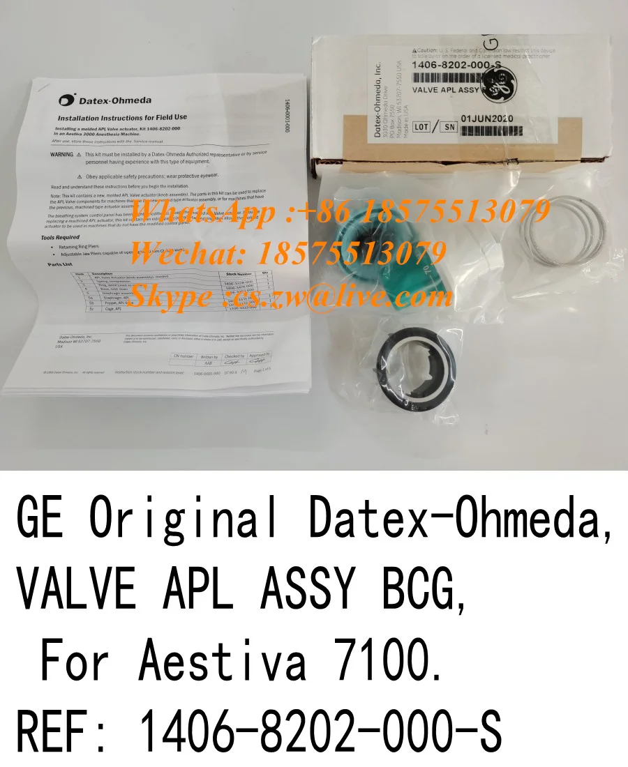 GE Original Datex-Ohmeda VALVE APL ASSY BCG For Aestiva 7100 REF: 1406-8202-000-S