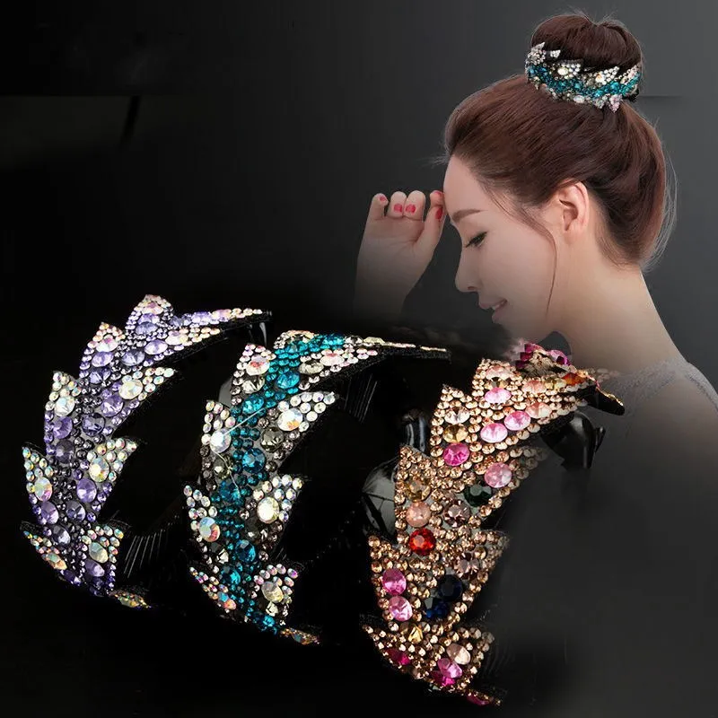 2022 New Fashion Rhinestone Flower Ponytail Buckle Twist Chuck Hairpin Hair Claw for Women Girl Hair Accessories Headwear