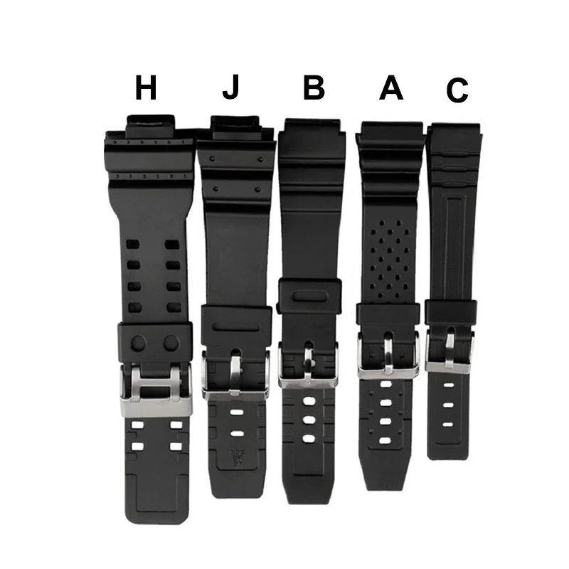 PU Rubber Strap for Casio Sport Watch 16mm 18mm 20mm 22mm  Silicone Watchband for Casio G-Shock Electronic Watch Band