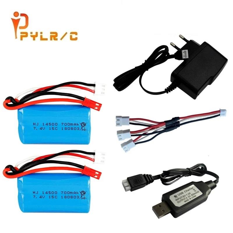 7.4V 700mah Lipo battery For FT007 Remote control boat speedboat FX059 F1 Syma Remote control aircraft Li-po 2s 7.4 14500