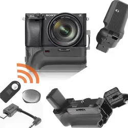 JINTU vertical Battery Grip +2x NP-FW50 Batteries + IR Remote kit for Sony A6000 Camera as BG-3DIR W/ 2-step shutter button