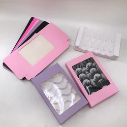 Empty 5Pairs Lash Box Pink Black Lash Packaging Come With White Tray