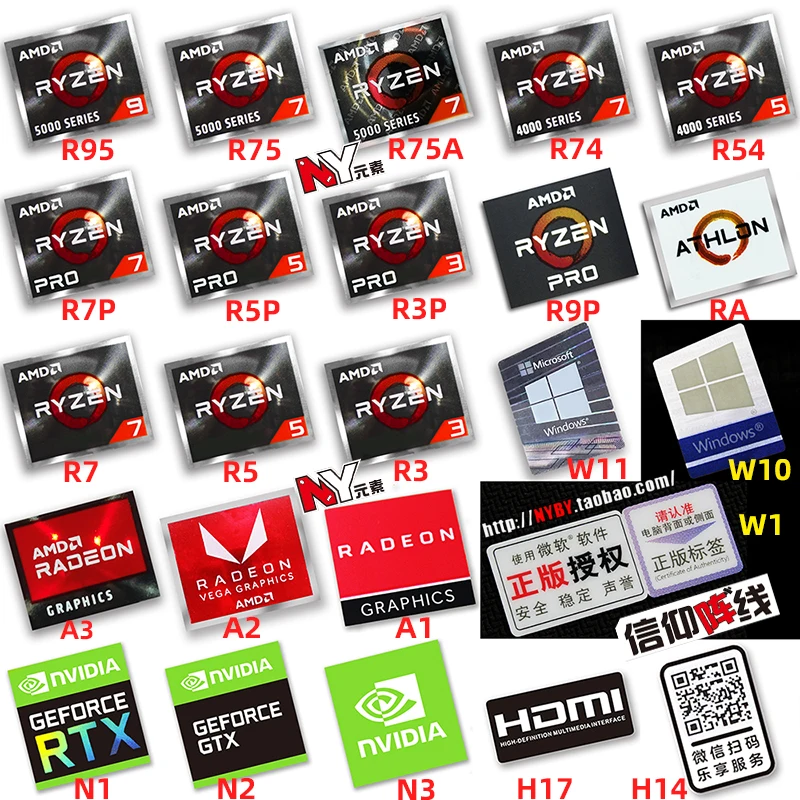 New Original AMD Ryzen Ruilong R9 R7 R5 R3 5000 Series CPU Computer Sticker Notebook Label