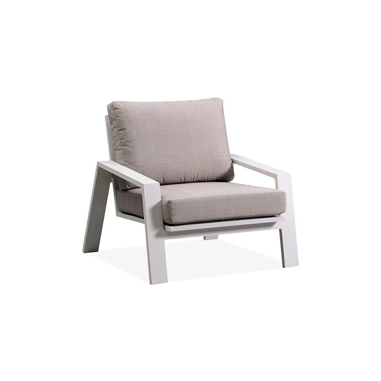 4 Stks/set Aluminium Tuinmeubilair Luxe Sofa Sectionele Patio Moderne Tuin Meubelen Couch Set In Witte Kleur Voor Platform