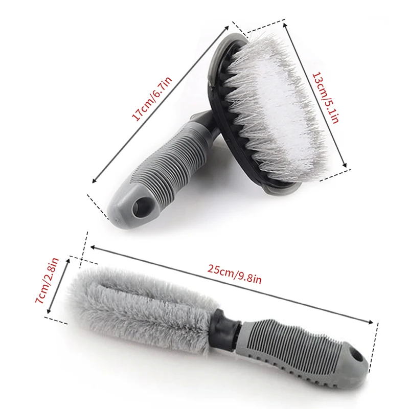 SEAMETAL Car Wheel Brush Tire Cleaning Brushes Tools Car Rim Scrubber Cleaner Duster Motorcycle Truck Wheels Car Detailing Brush