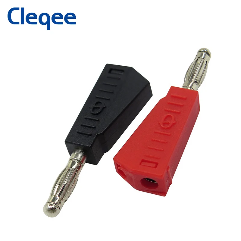 Cleqee p3002 10 pces 4mm banana plug empilhável niquelado conector teste ponta de prova ligação post para alto-falante 5 cores