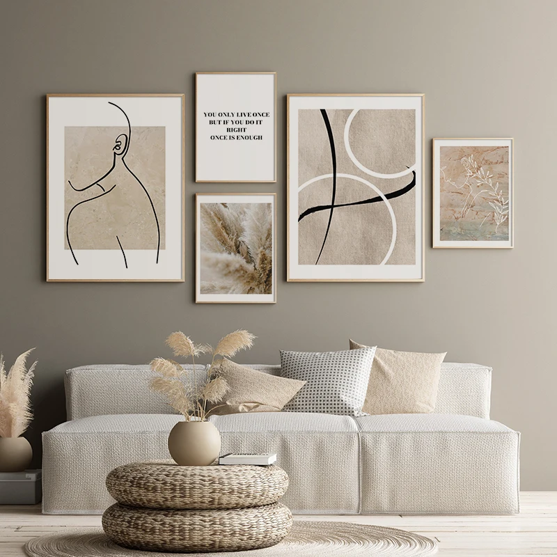 

Scandinavian Poster Reeds Print Abstract Figure Quotes Wall Art Nordic Home Minimalist Wall Decor Canvas Painting Home Decor