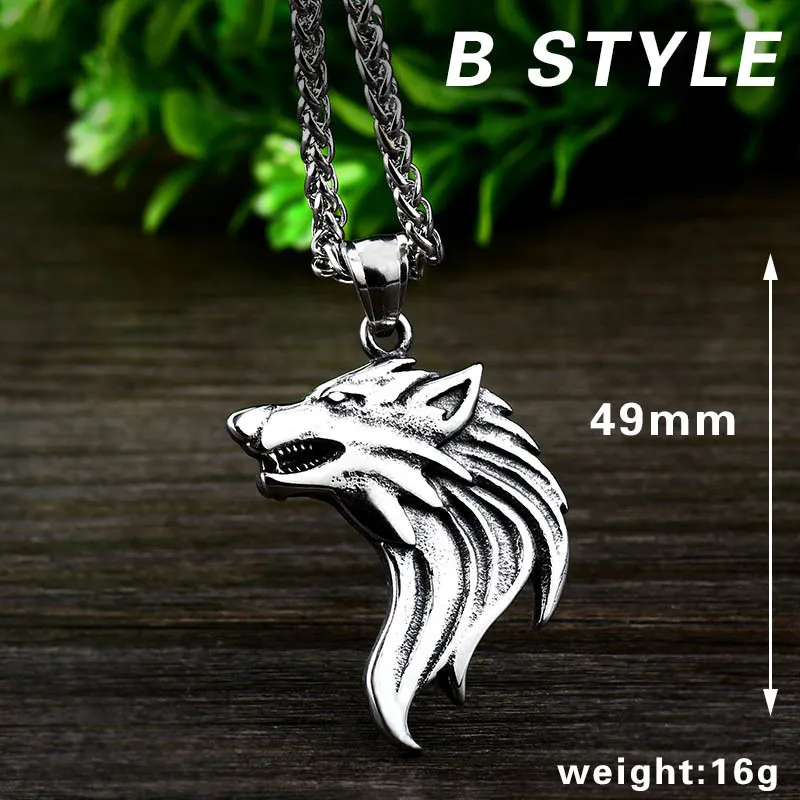 Beier 316L stainless steel celt wolf head pendant dropshipping hot sell viking wolf men necklace Fashion Jewelry LLBP8-302P