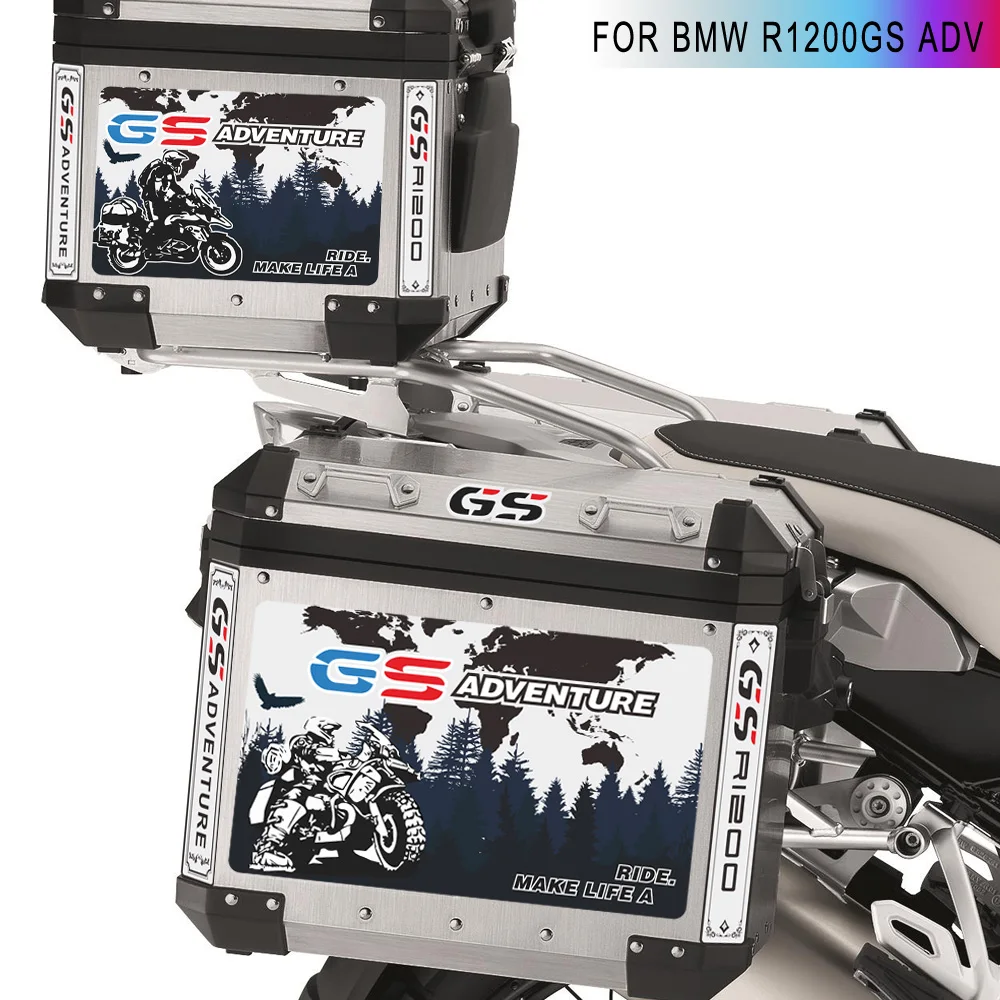 For BMW R1200GS R 1200 GS R1200 GSA Trunk Tail Top Side Cases Stickers Panniers Luggage Aluminium Adventure 2014 2017 2016 2015