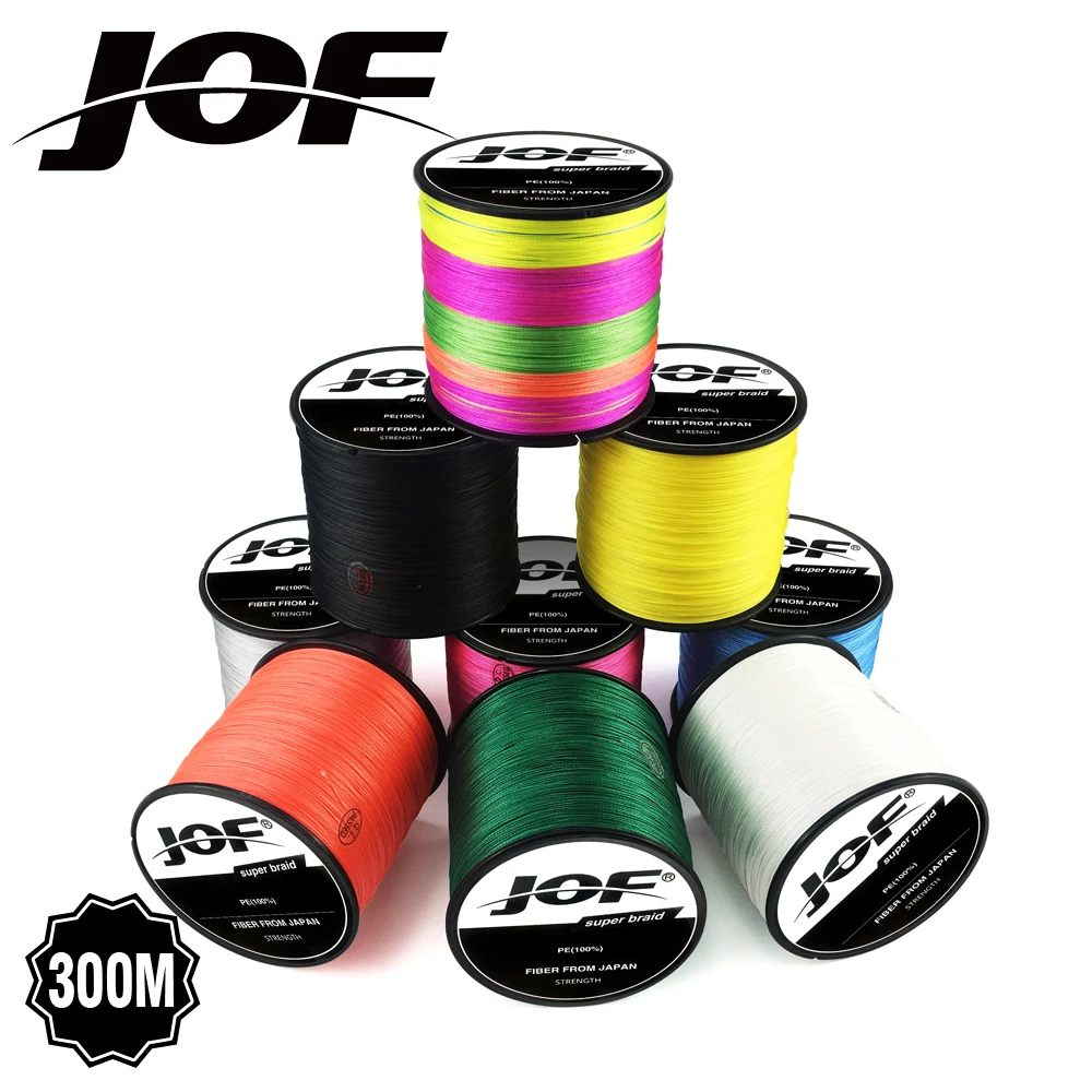 

300M JOF FISHING Brand Japan multicolor 300M 8 Color mulifilament PE Braided Fishing Line 8 Strands braided wires