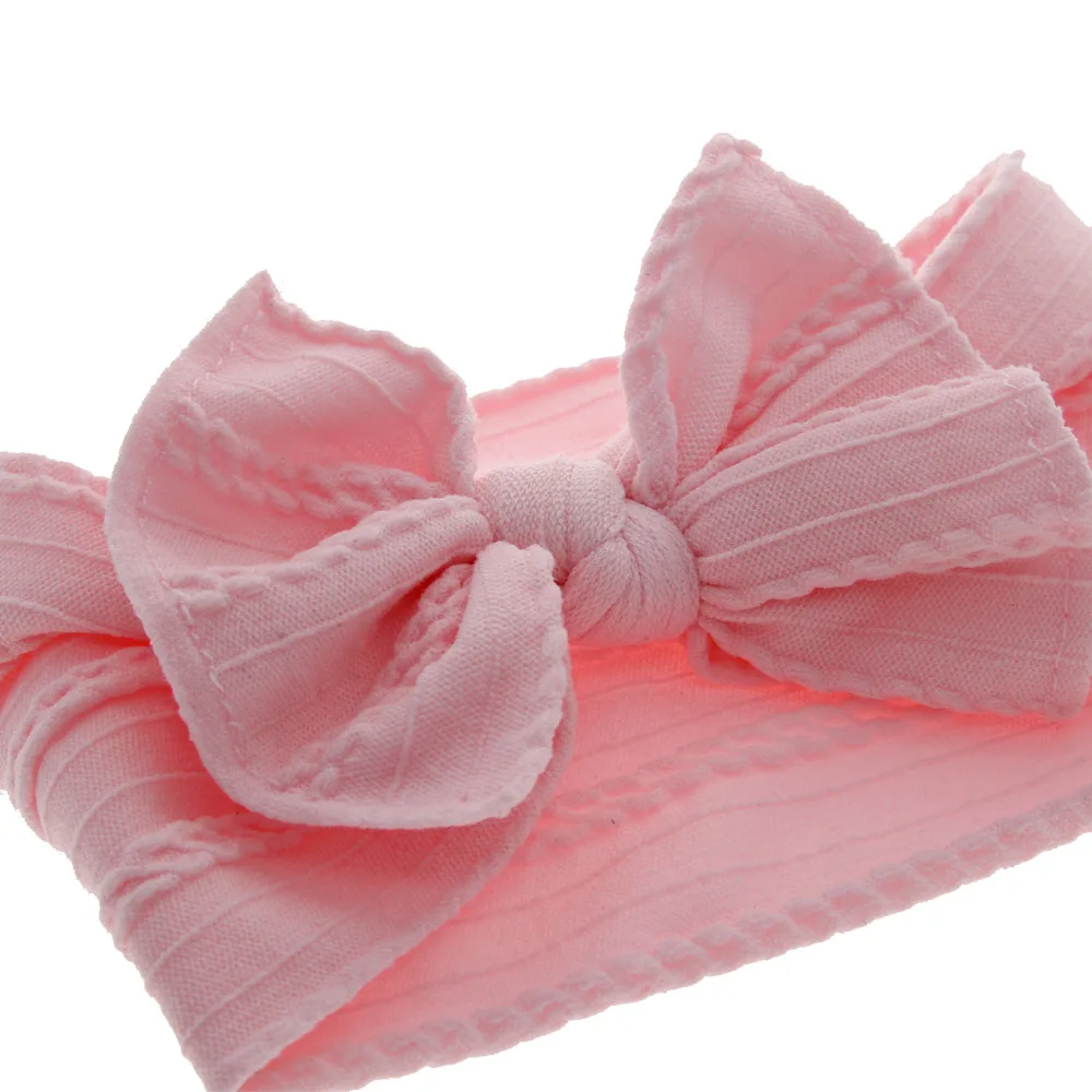 Baby Big Bow Soft Nylon Headbands Flower Print Nylon Turban Hairband Oversize Bunny Bow Headwrap Baby Girl Head Wrap Accessories