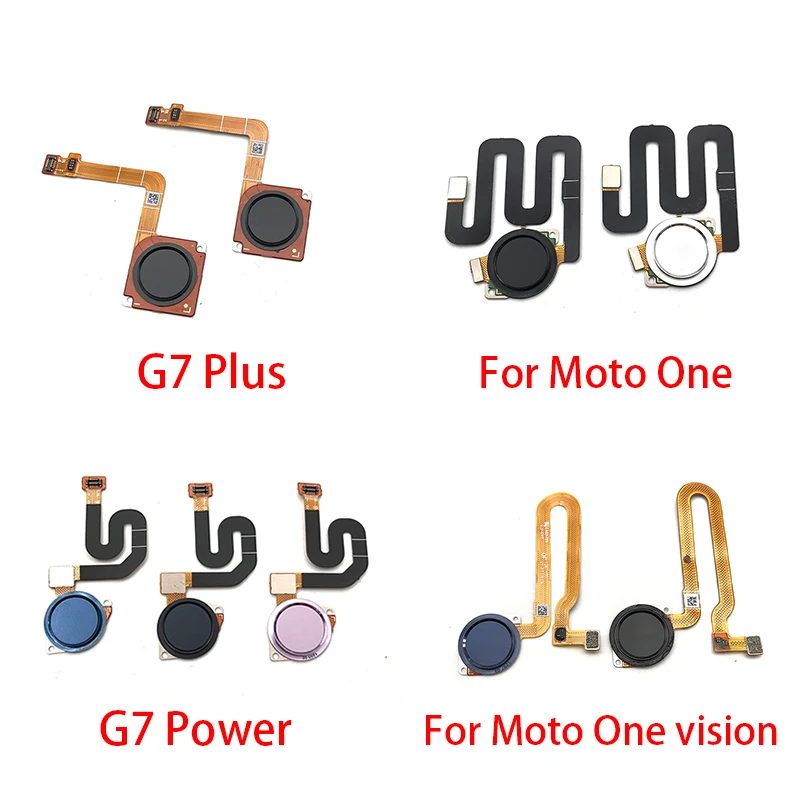 10Pcs Home Button Key FingerPrint Touch ID Sensor Flex Cable Ribbon For Motorola Moto G7 Plus / G7 G8 Power / One Vision