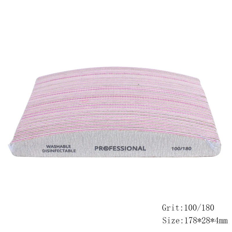 50 Stuks Professionele Nagelvijl 80/100/180/240 Grijs Manicure Buffer Blok Mix Stijl Nagelvijl Pedicure Schuren nagelsalon Gereedschap