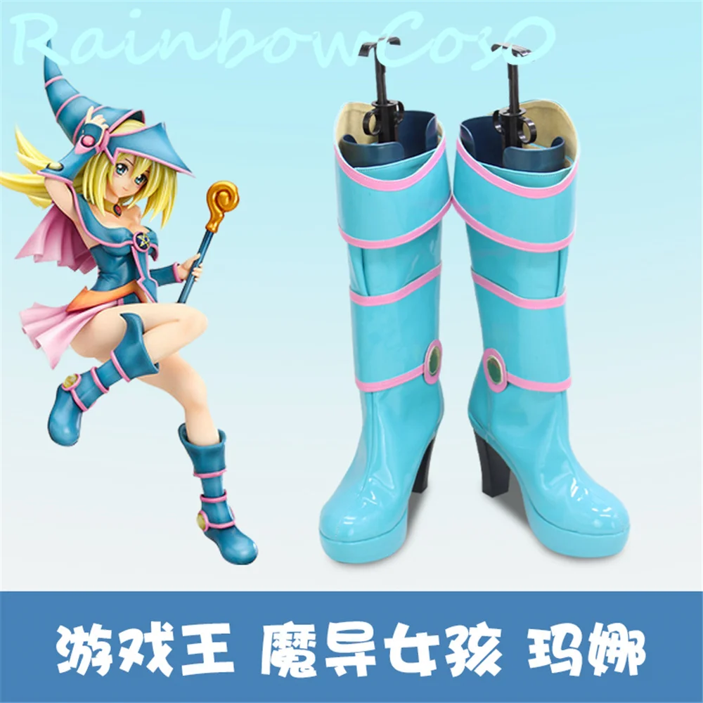 Black Magician Girl Dark Magician Girl Yu-Gi-Oh Mana Cosplay Shoes Boots Anime Carnival Party Halloween Chritmas W2020