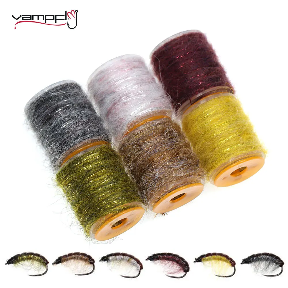 Vampfly 1 Spool Dirty Bug Yarn Dubbing Fishing Fly Tying Materials Mottled Dub Rope For Tying Shrimps Caddis Baetis Nymph Fly