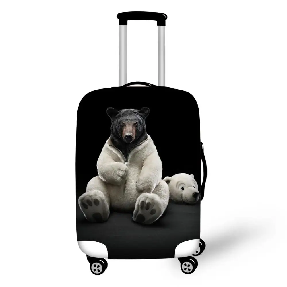 Animal Black Bear design travel accessories suitcase protective covers 18-30 inch elastic luggage dust cover case stretchable