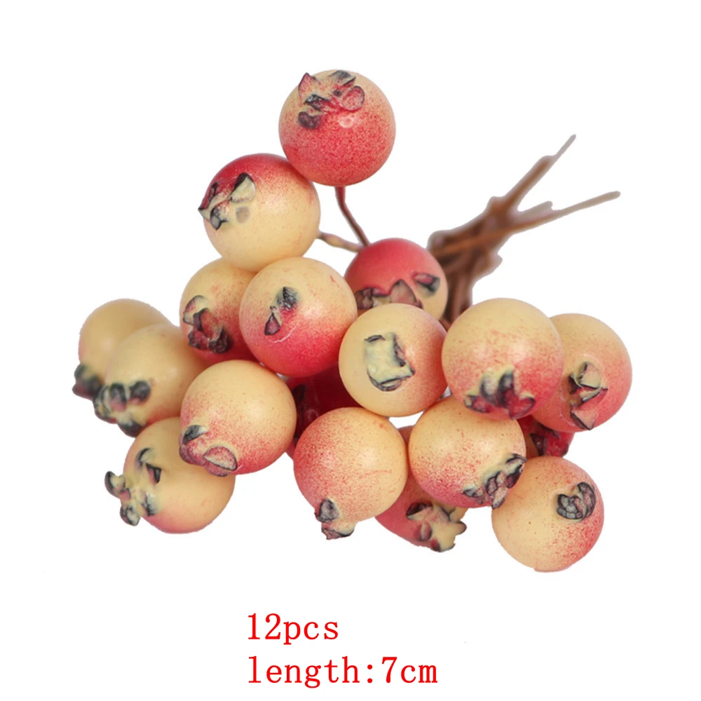 5/10/12Pcs Mini Künstliche Blume Obst Staubblätter Kirsche Weihnachten Kunststoff Perle Beeren für Hochzeit DIY Geschenk box Dekoriert Kranz – Detail 9