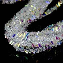 AB Color Austiran Crystal Beads Spacers Triangular Glass Loose Beads Spacers Jewelry Making Findings Aparrel Decoration