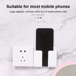 1PC Wall Charger Holder Mobile Phone Hanging Stand Mount Bracket Multifunctional Hanger Shelf Home Storage Organization Tools