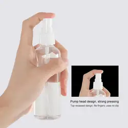 Botella de plástico con pulverizador, atomizador portátil recargable para cosméticos esenciales, botellas transparentes vacías de Alcohol, 100/50/30ml, 1 ud.