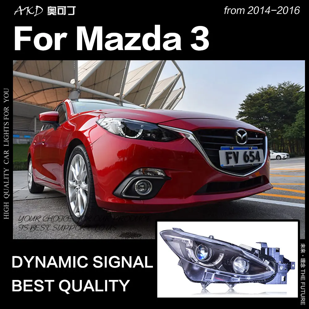 

AKD Стайлинг автомобиля для Mazda 3 Axela, светодиодная фара 2014-2016, новая Mazda3 светодиодная DRL Hid, фара Angel Eye, биксеноновые аксессуары