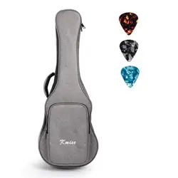 Kmise Ukulele Gig Bag Soft Carring Case Double Strap + 3 Picks for Soprano/Concert/Tenor/Baritone Uke&Guitarlele&Ubass