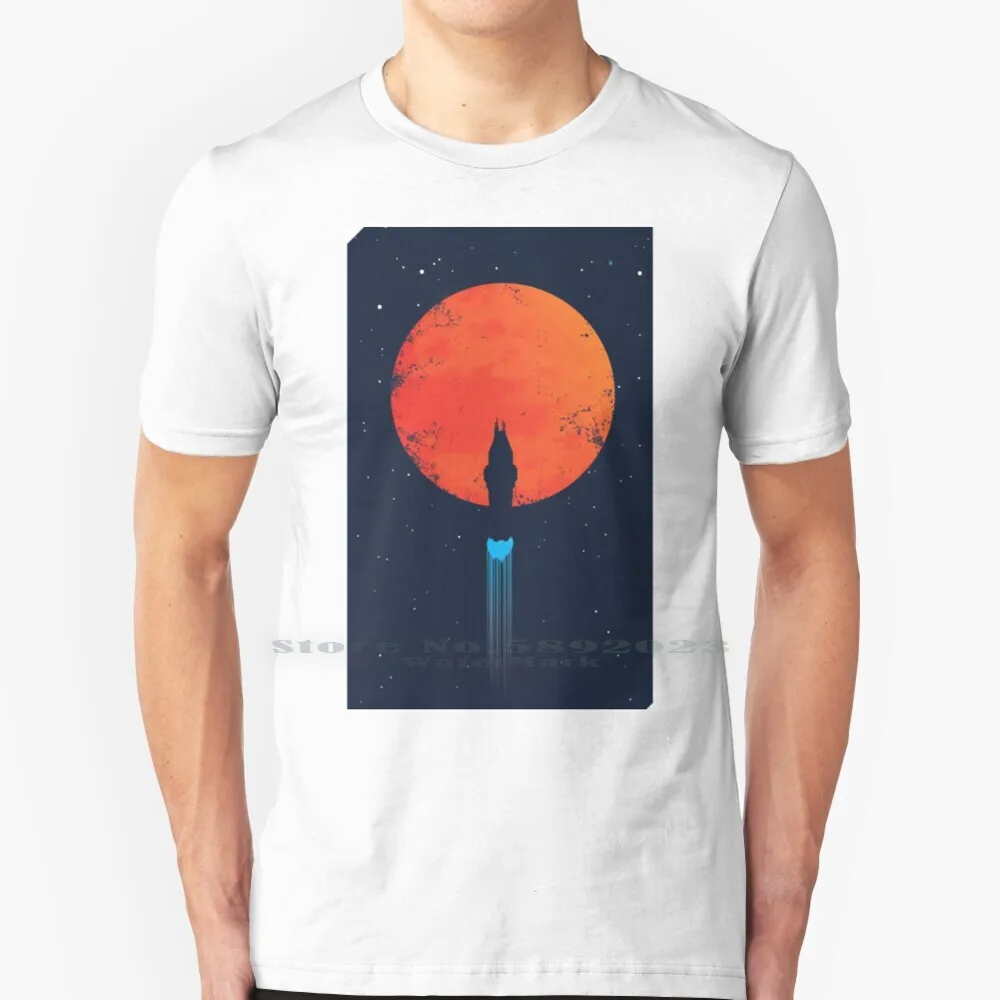 Minimalist Expanse Poster - Showing The Silhouette Of The Rocinate T Shirt 100% Pure Cotton Big Size Cool Moon Star Minimalist