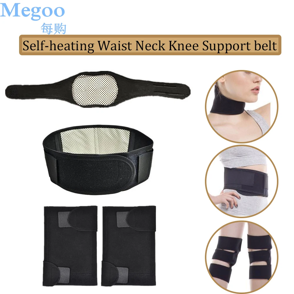 

3Pcs/Set Adjustable Tourmaline Self-Heating Waist Neck Knee Support Belt Magnetic Therapy Brace Pain Relief Massage Health Care