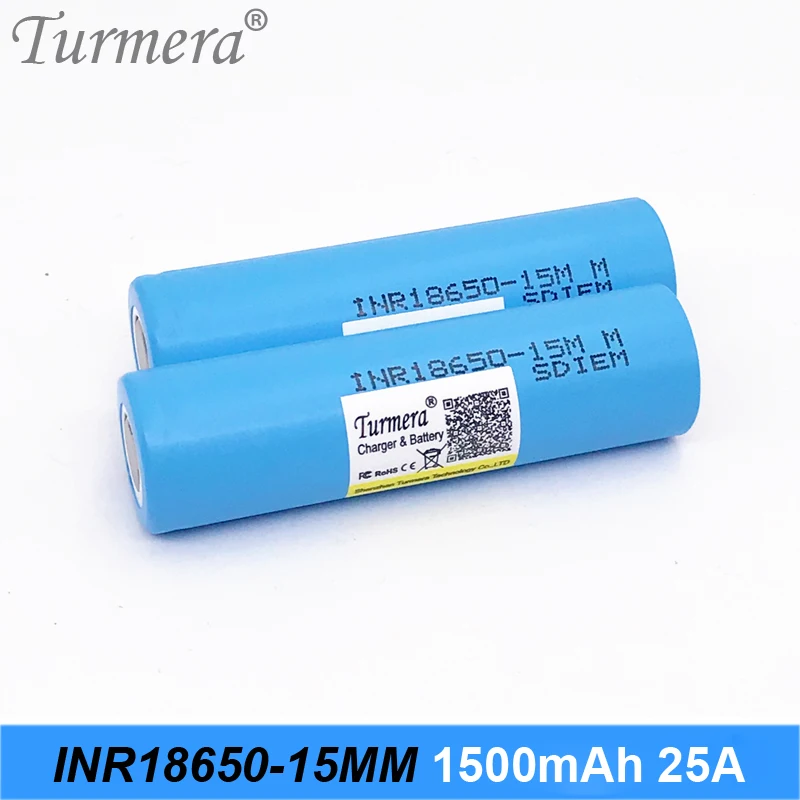 Oryginalna bateria INR 18650-15MM 1500mah 25A 18650 15MM do baterii śrubokręt shura shurik odkurzacz bateria do Turmera