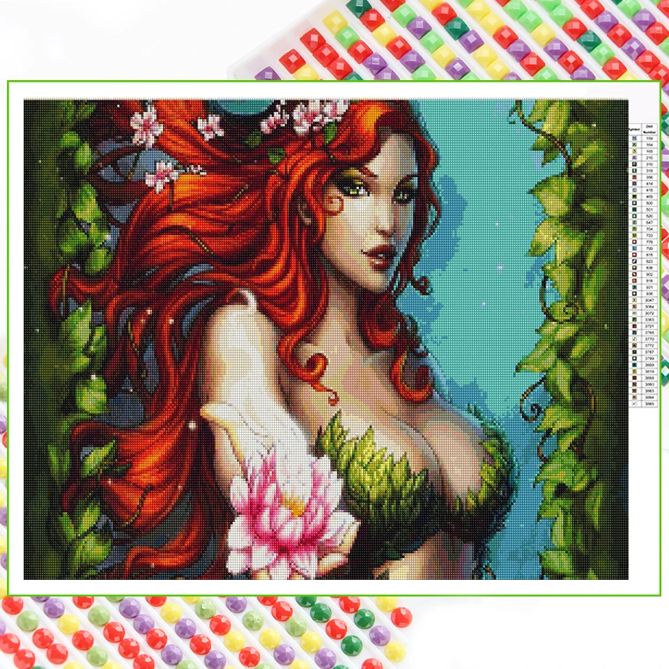 Diamond cross Stitch cartoon Sexy woman 5D DIY full square diamond cross stitch wall art home decoration digital jigsaw PP3550